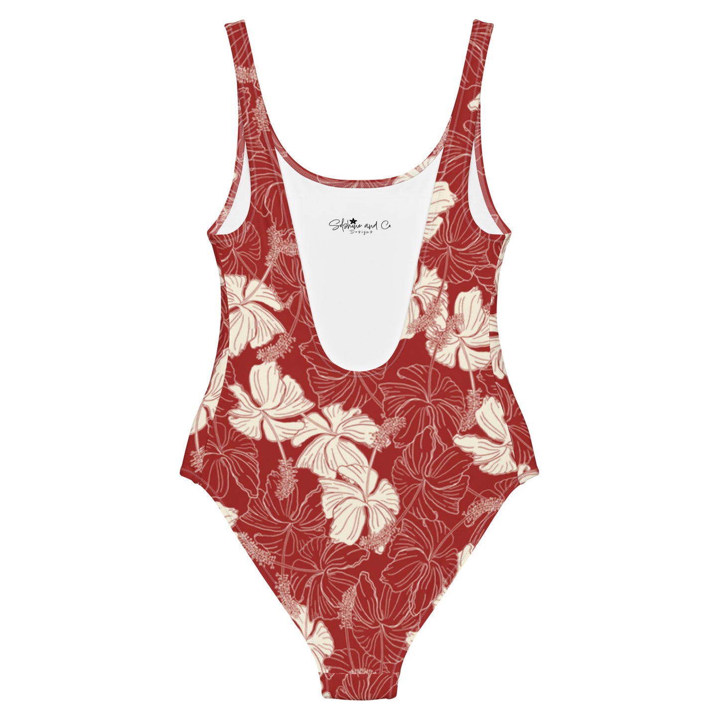 Red Hibiscus One-Piece Swimsuit