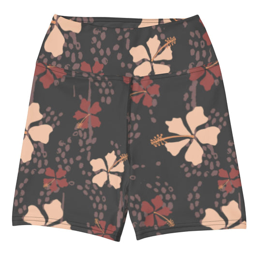 Retro Hibiscus High Waisted Shorts - Solshine and Co