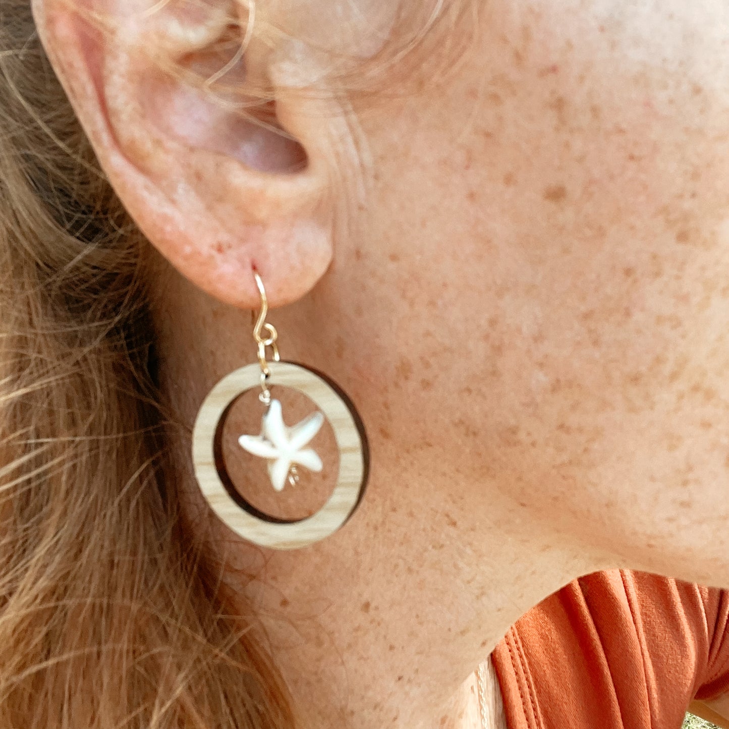 Starfish and Ash Wood Hoops