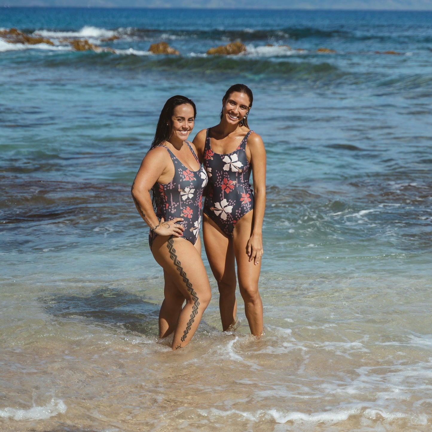 Retro Hibiscus One-Piece Swimsuit - Solshine and Co