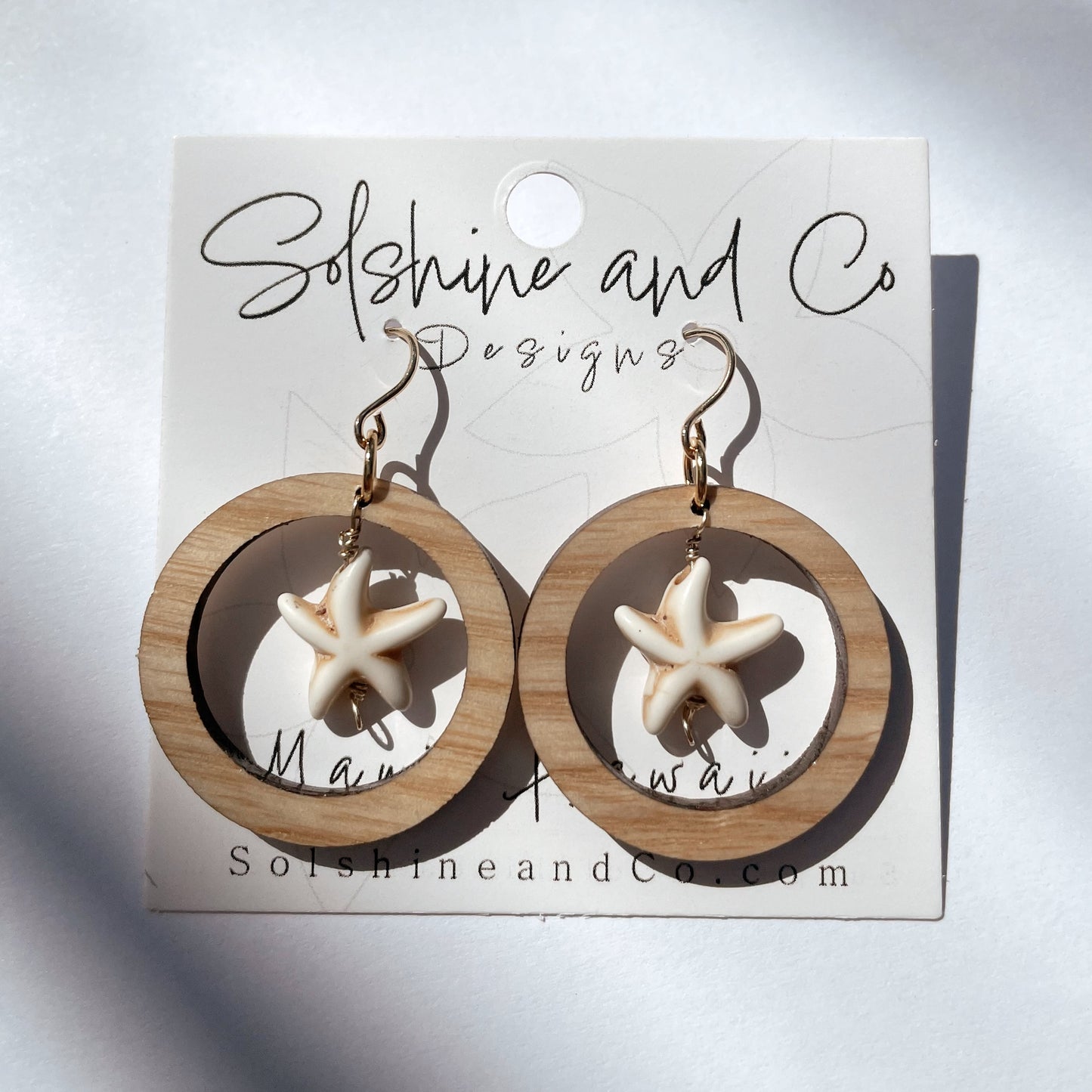Starfish and Ash Wood Hoops