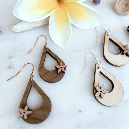 Small Drops With Hand Painted Pua - Solshine and Co