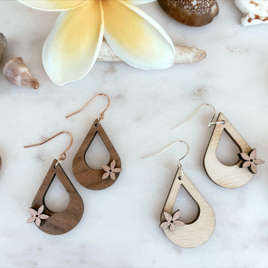 Small Drops With Hand Painted Pua - Solshine and Co