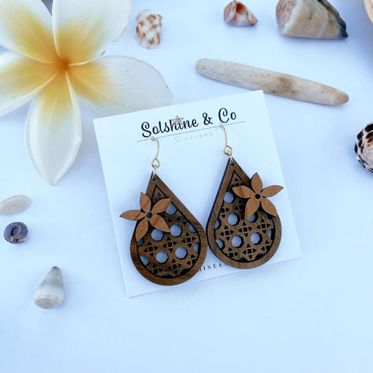 Walnut Cane Drops With Hardwood Pua - Solshine and Co