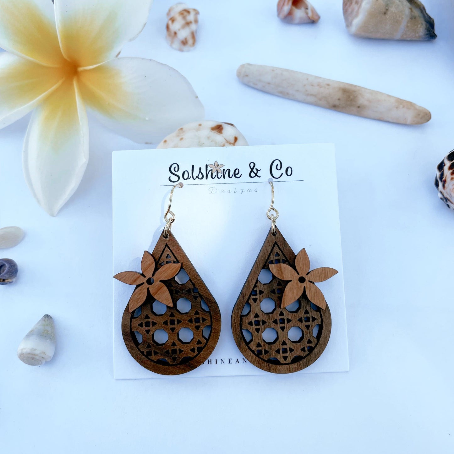 Walnut Cane Drops With Hardwood Pua - Solshine and Co