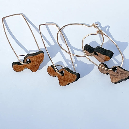 Koa Maui Gold Hoop and Dangle Earrings - Solshine and Co