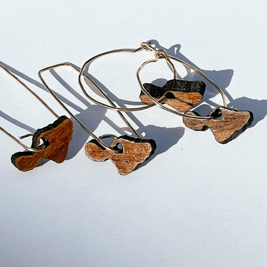 Koa Maui Gold Hoop and Dangle Earrings - Solshine and Co