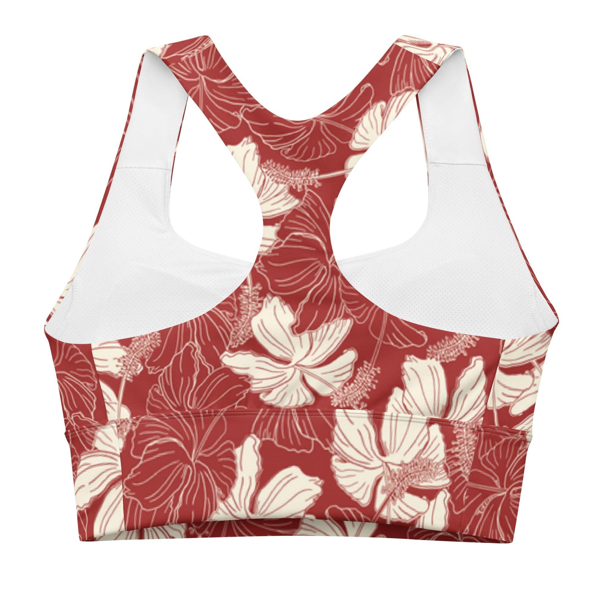 Red Hibiscus Sports Bra - Solshine and Co