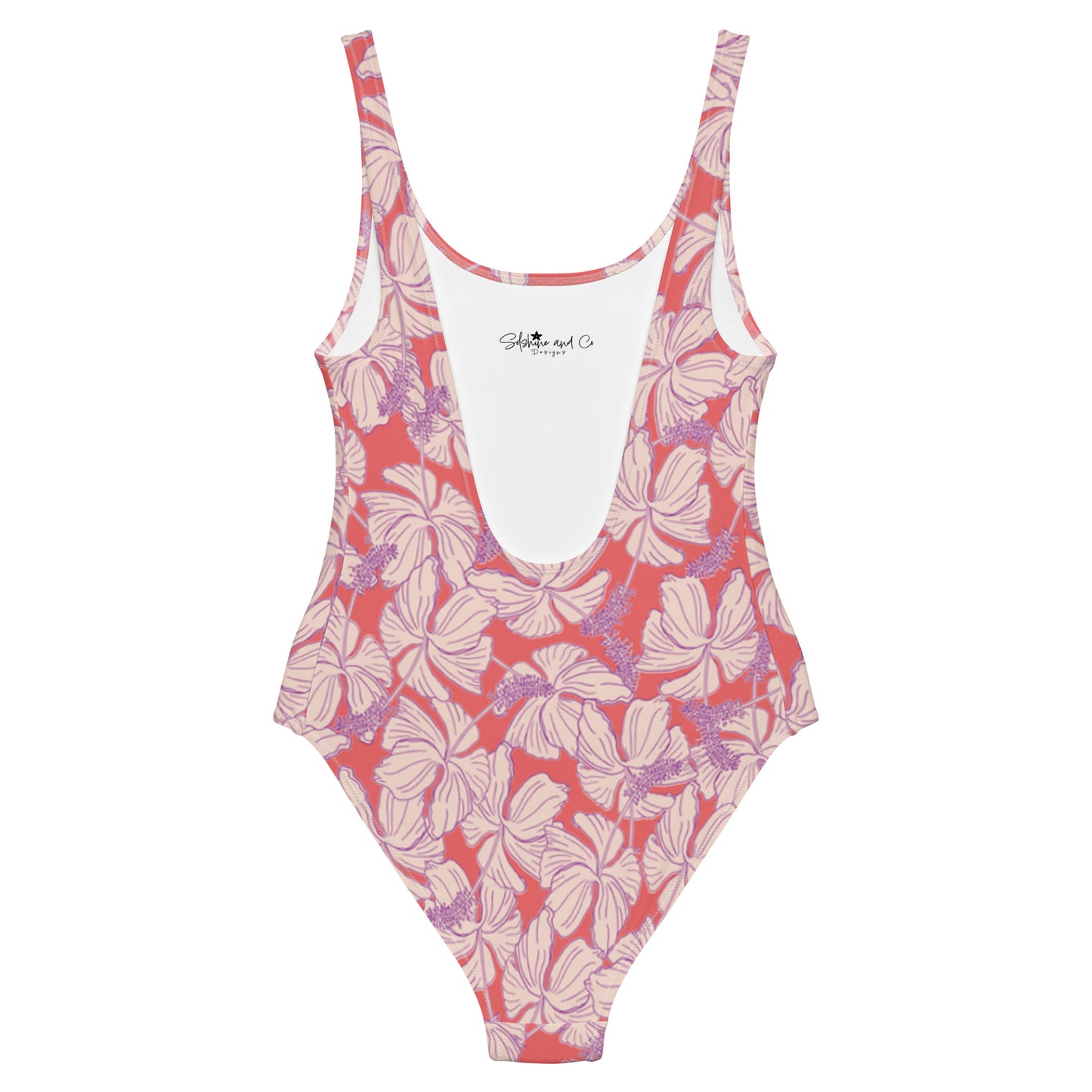 Vintage Hibiscus in Pink/Purple One-piece Swimsuit