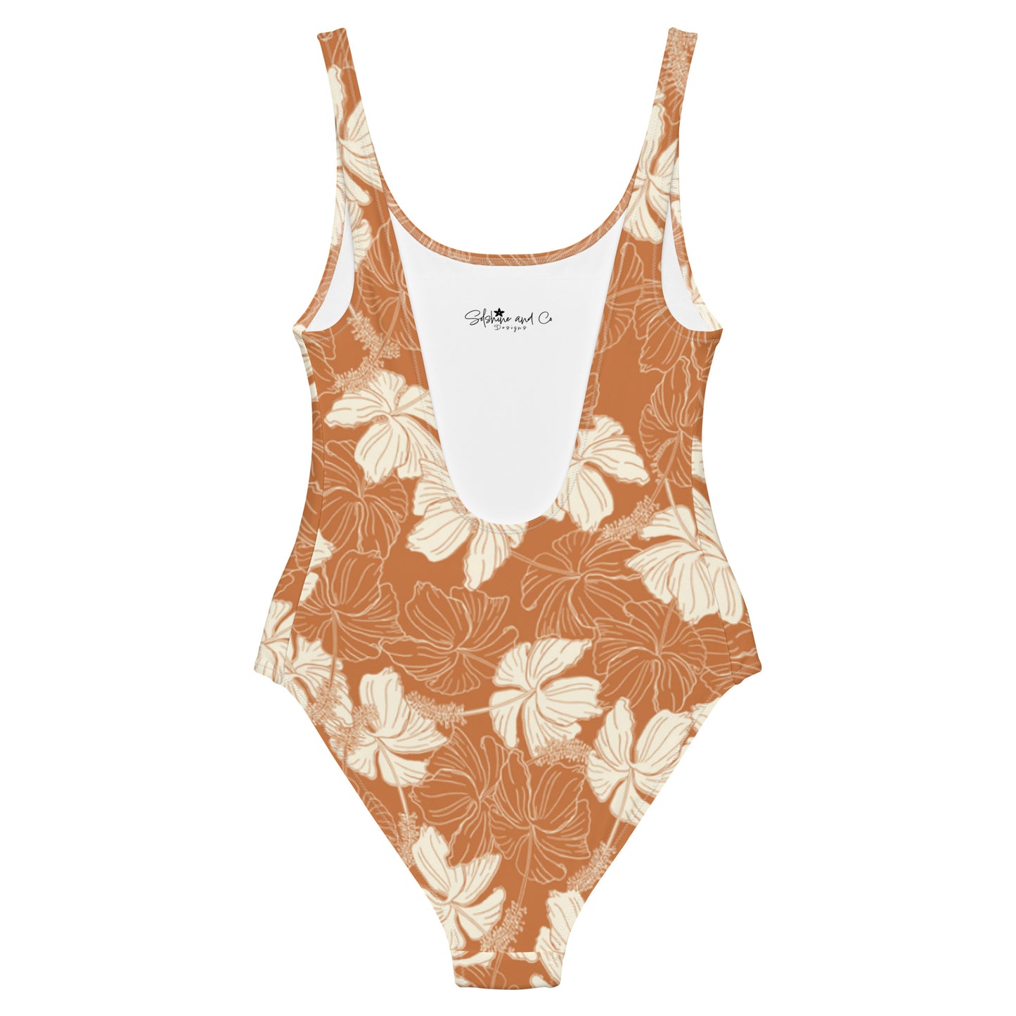 Orange Hibiscus One-Piece Swimsuit