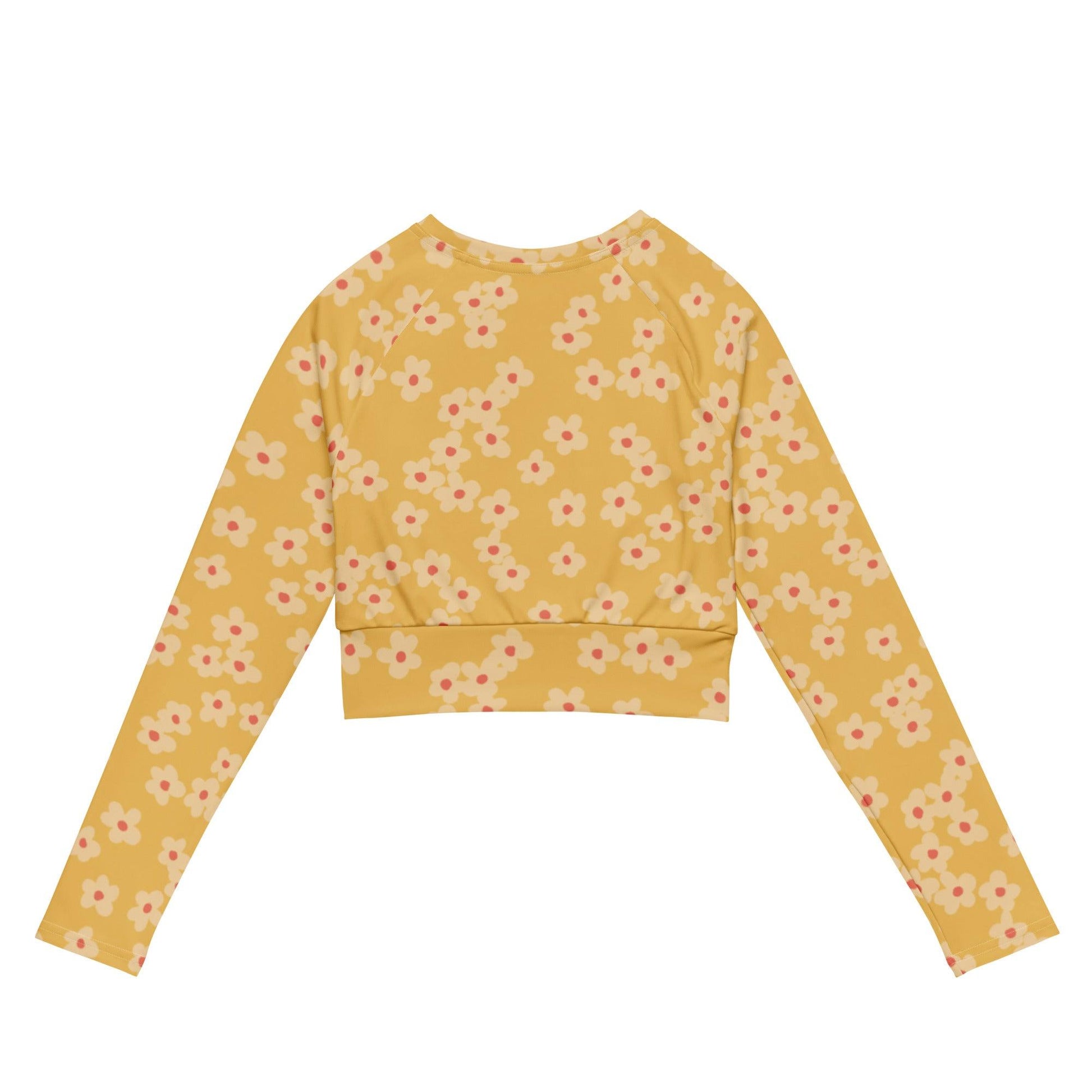 Sunny Blooms Long Sleeved Crop Top Rash Guard - Solshine and Co