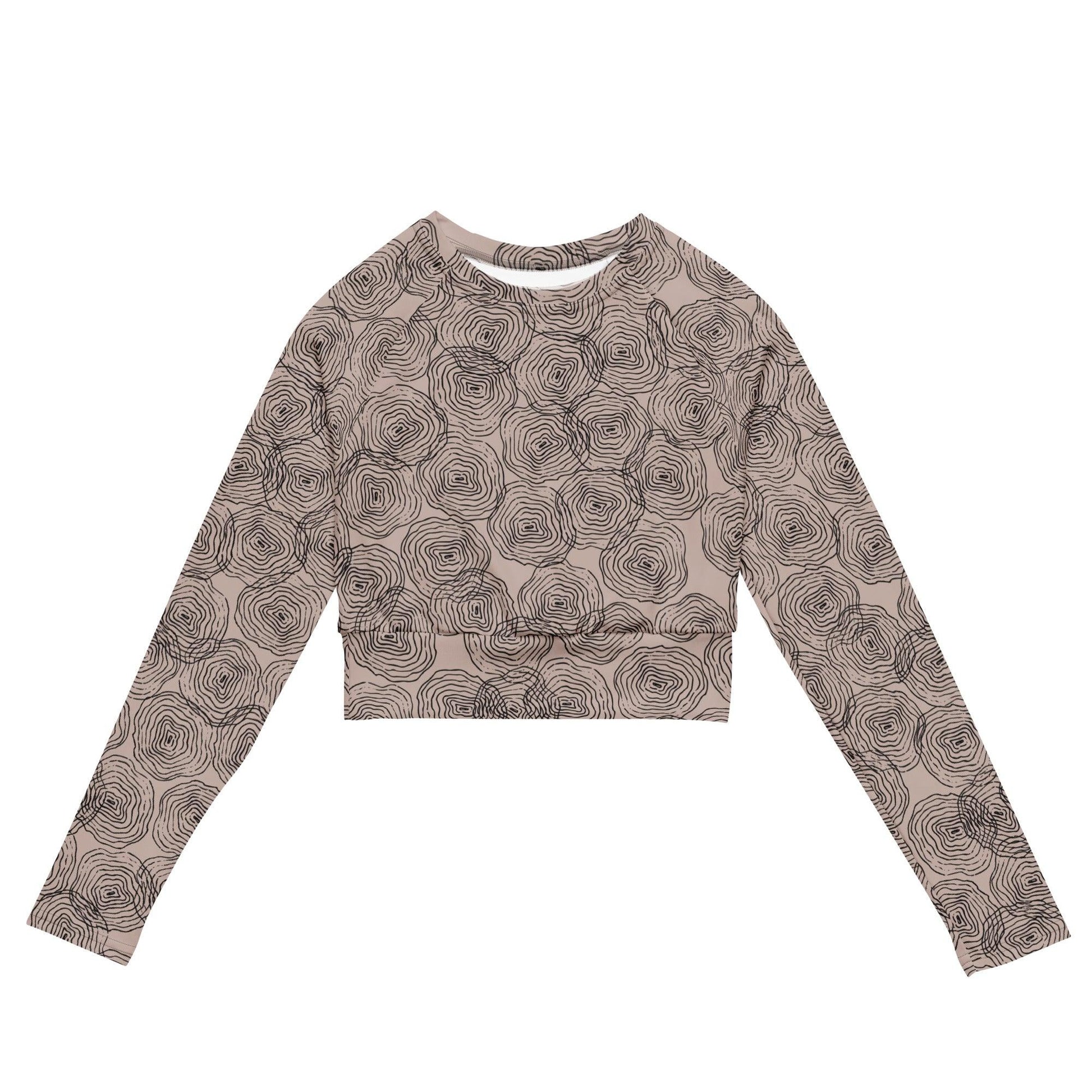 Ripple in Gray Long Sleeved Crop Top Rash Guard - Solshine and Co