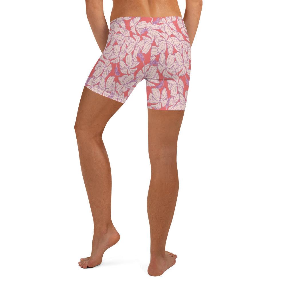 Vintage Hibiscus in Pink/Purple All Day Shorts - Solshine and Co