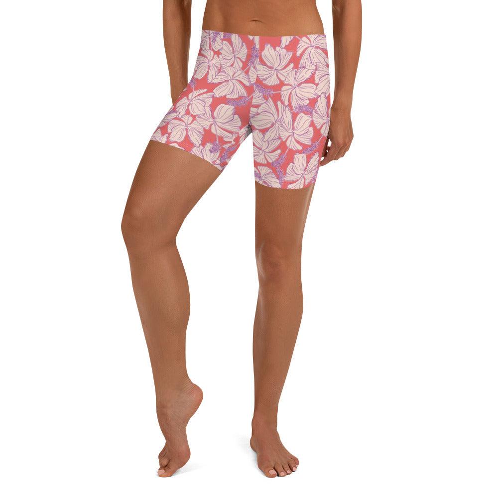 Vintage Hibiscus in Pink/Purple All Day Shorts - Solshine and Co