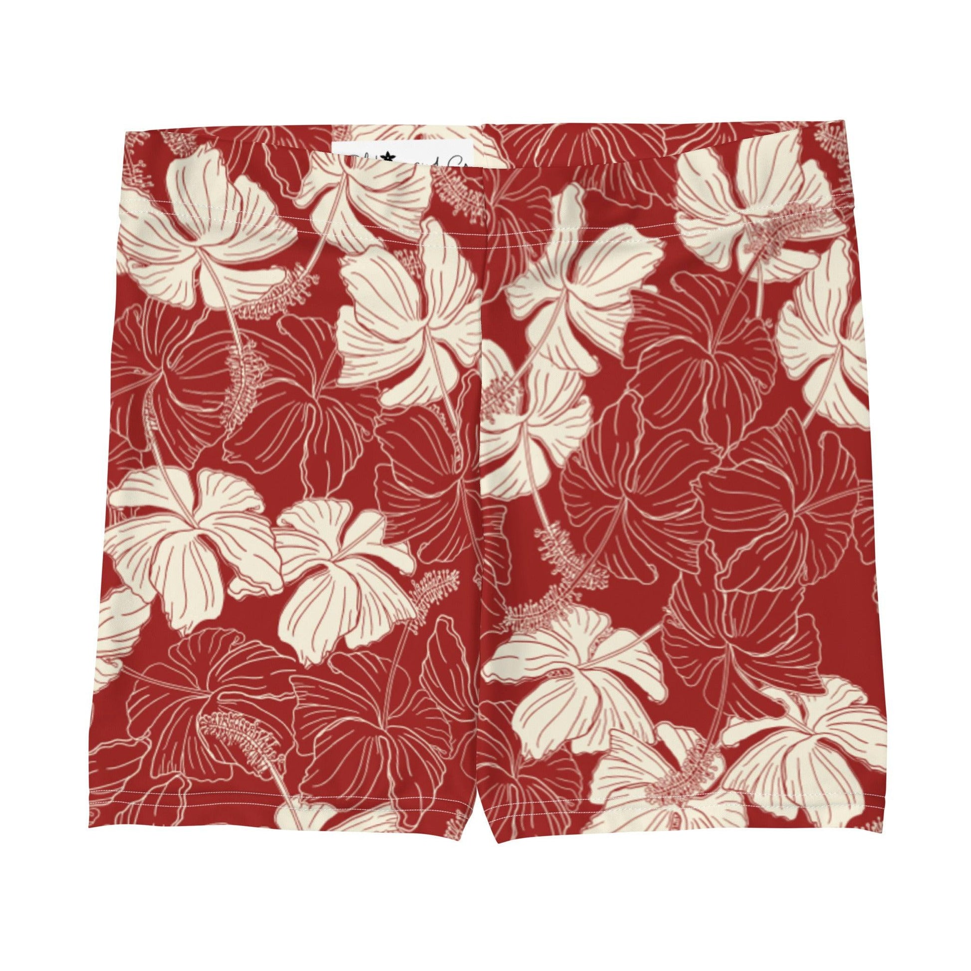 Red Hibiscus All Day Shorts - Solshine and Co