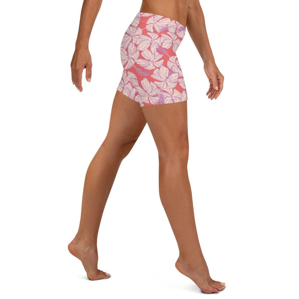 Vintage Hibiscus in Pink/Purple All Day Shorts - Solshine and Co