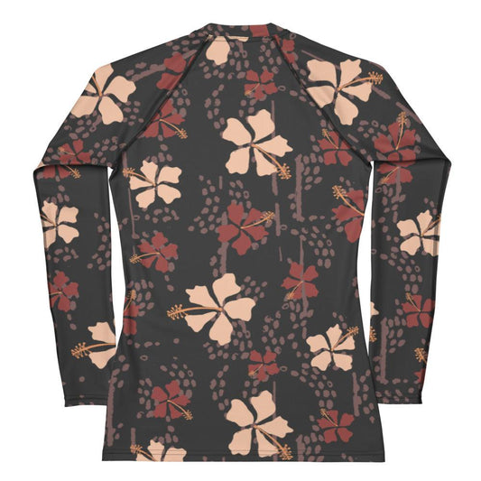 Retro Hibiscus Full Length Rash Guard - Solshine and Co