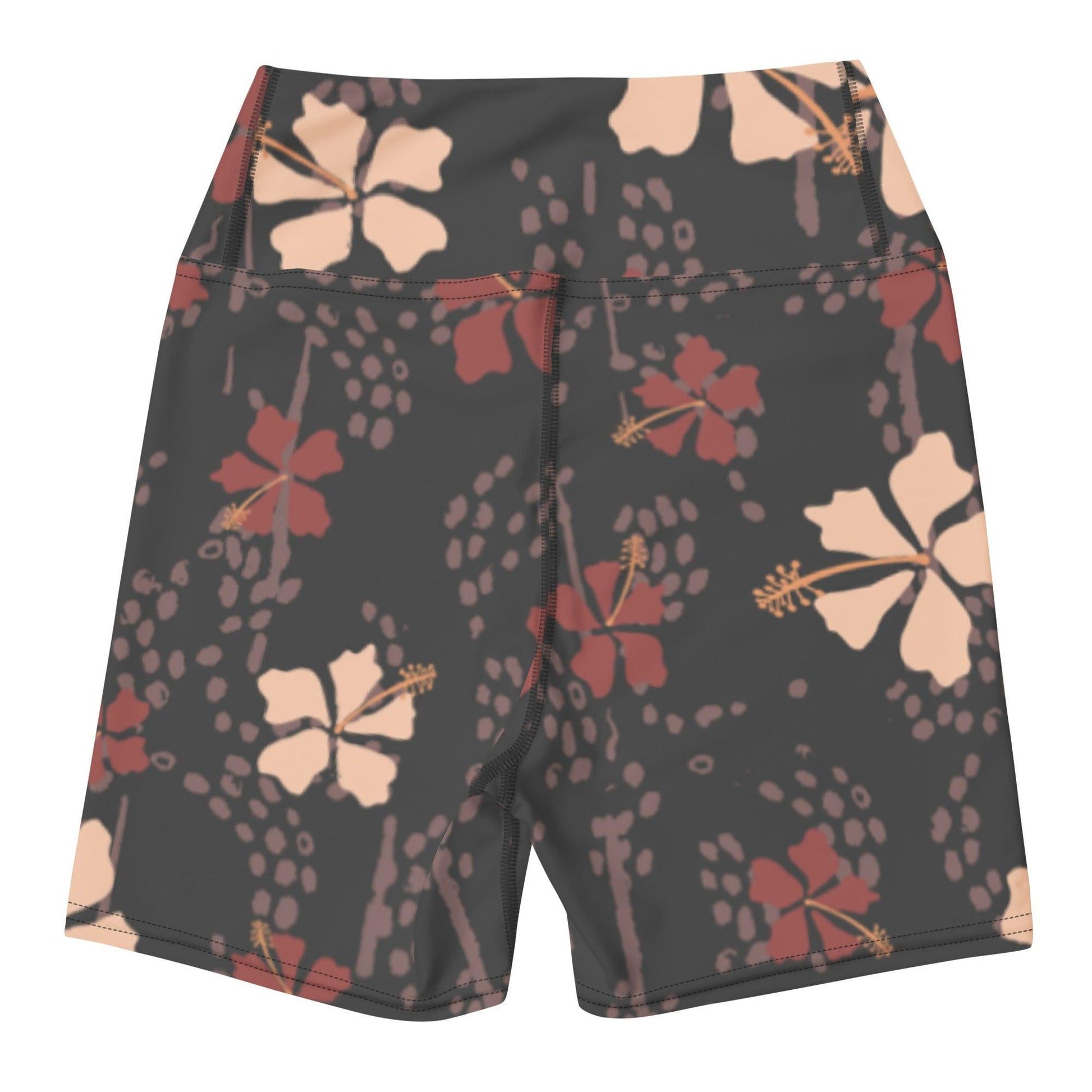 Retro Hibiscus High Waisted Shorts - Solshine and Co