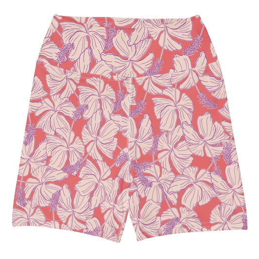 Vintage Hibiscus in Pink/Purple High Waisted Shorts - Solshine and Co