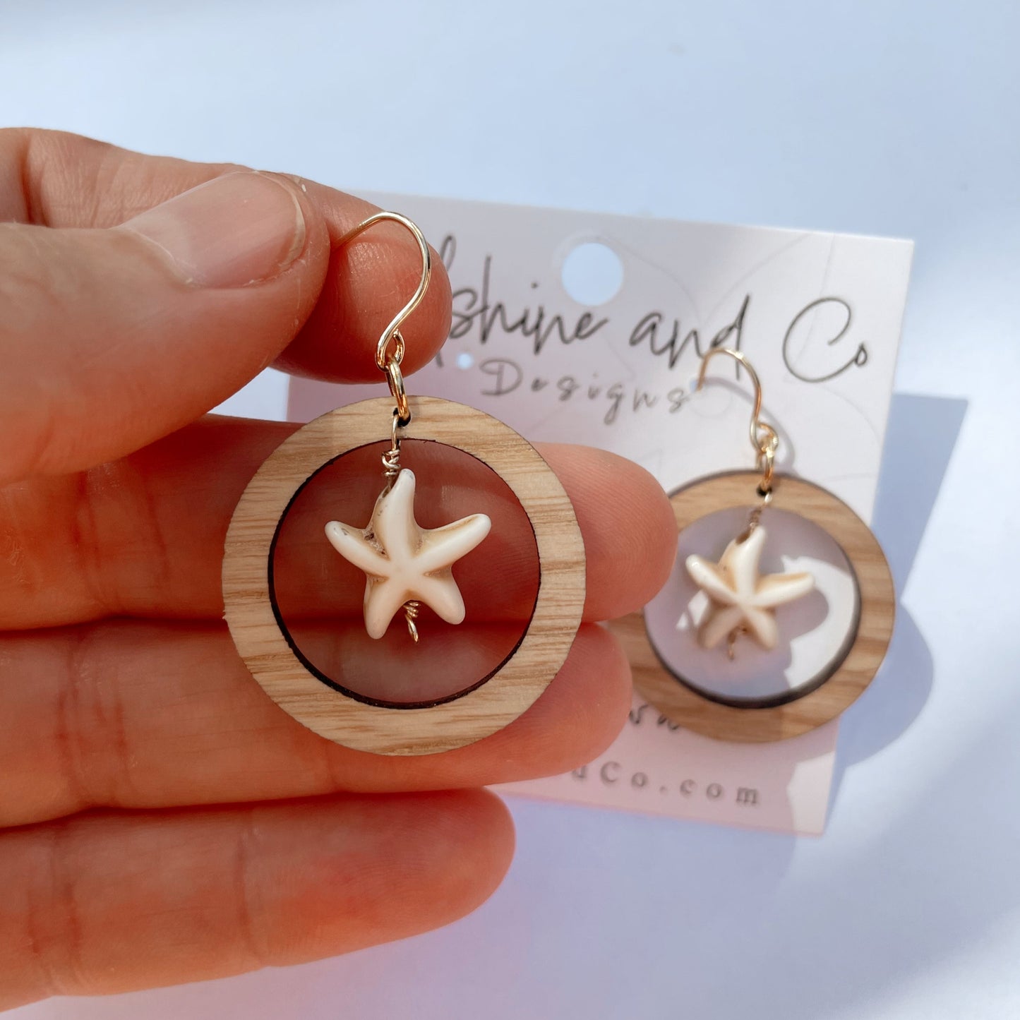 Starfish and Ash Wood Hoops