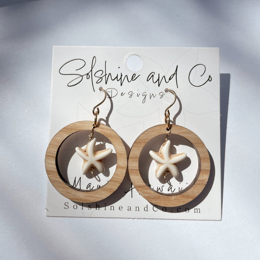 Starfish and Ash Wood Hoops