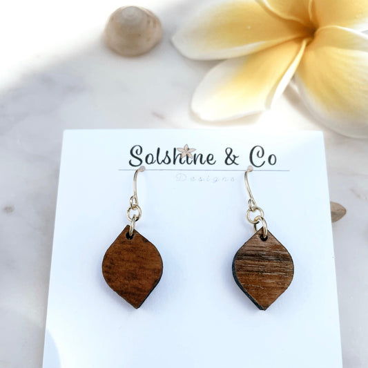 Small Koa Dangle Earrings - Solshine and Co